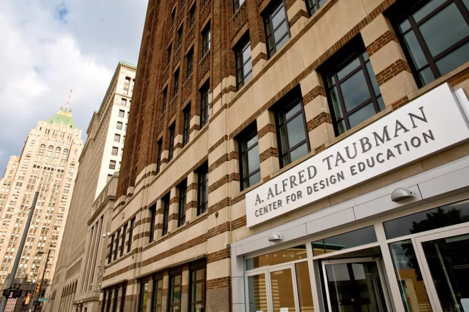 facade of college for creative studies in downtown detroit